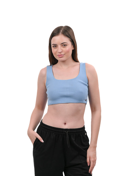Cropped Crop Top Blue