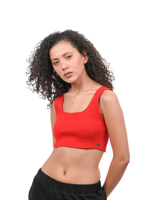 Cropped Crop Top Red