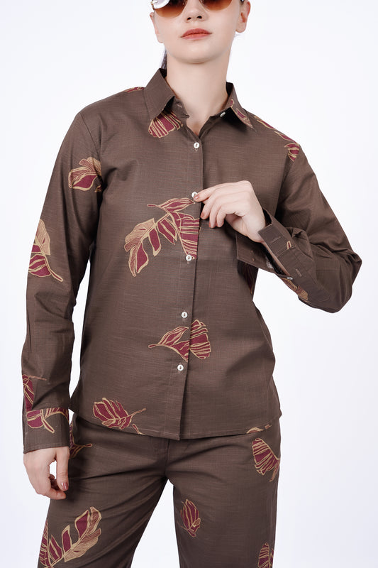 Bloom Brown Co-ord Set - Regular Fit