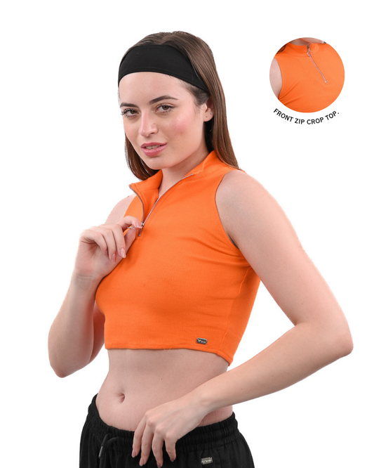 Tangerine Half Zip Top