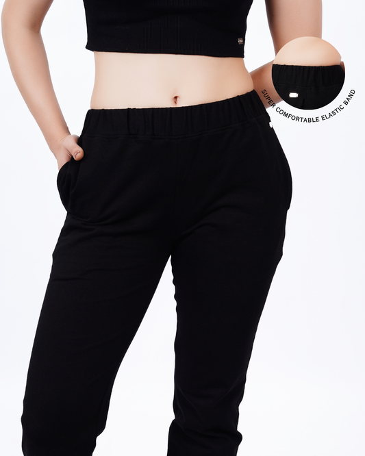 Metal Logo Pants - Black