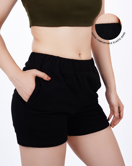 Metal Tag Shorts - Black