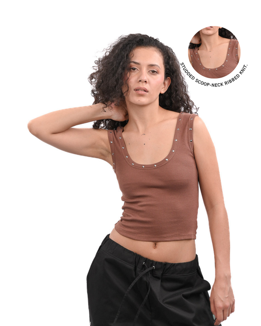 Mocha Rivet Tank Top