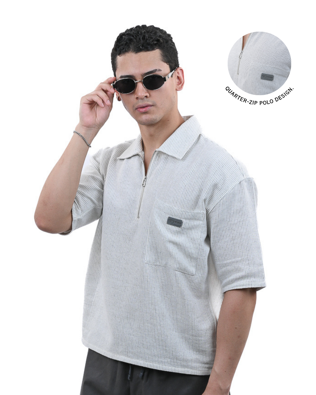 Quarter Zip Stripe Shirt