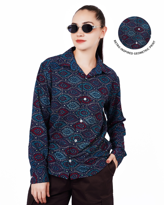 Retro Geo Print Shirt