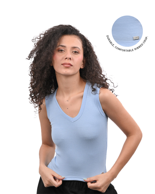 Rib Knit Tank - Blue