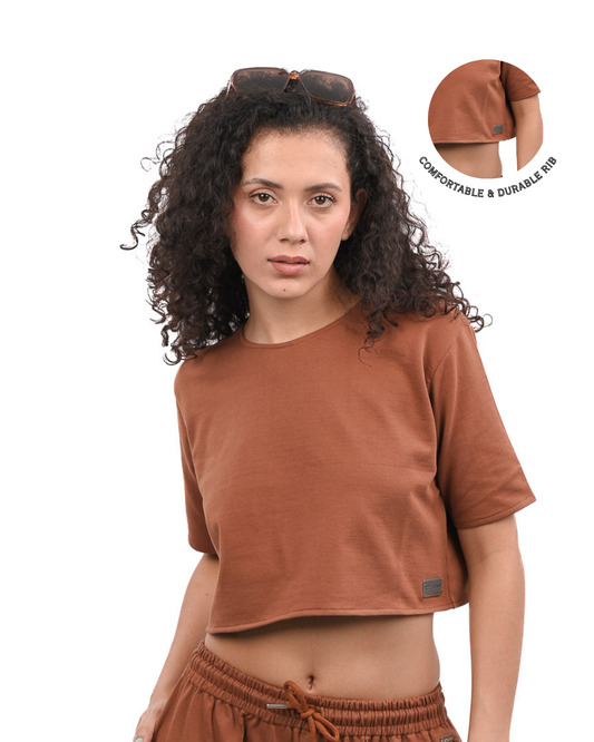 Terry Metal Logo Shirt - Brown