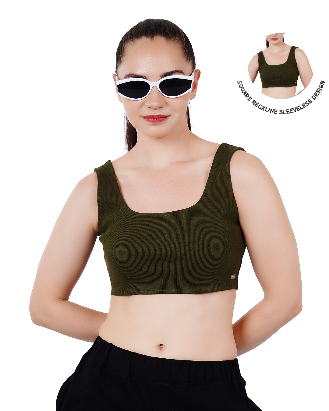 Cropped Crop Top - Green