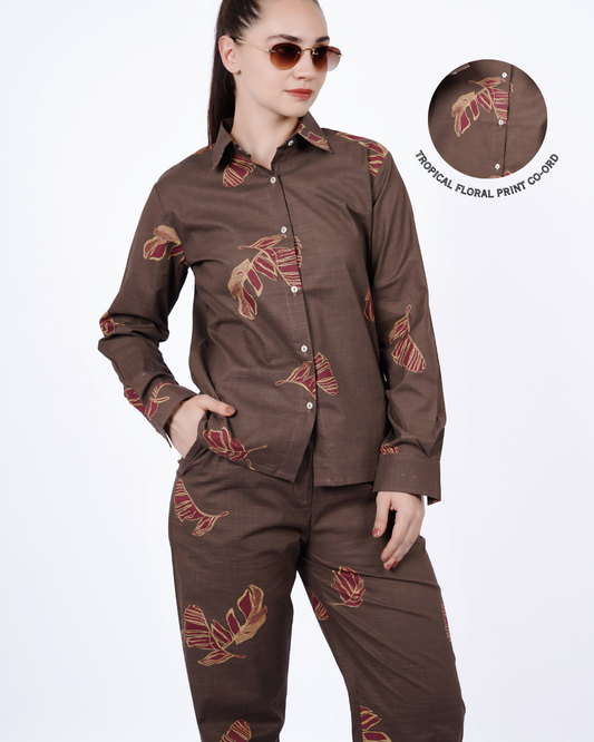 Bloom Brown Co-ord Set - Oversized