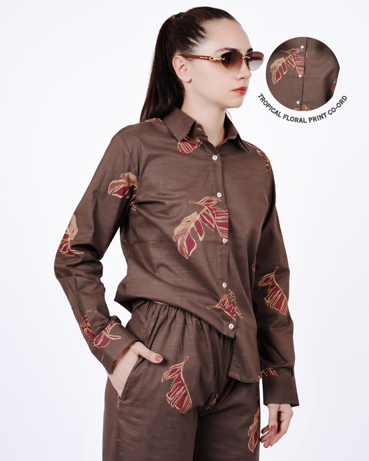 Bloom Brown Co-ord Set - Regular Fit