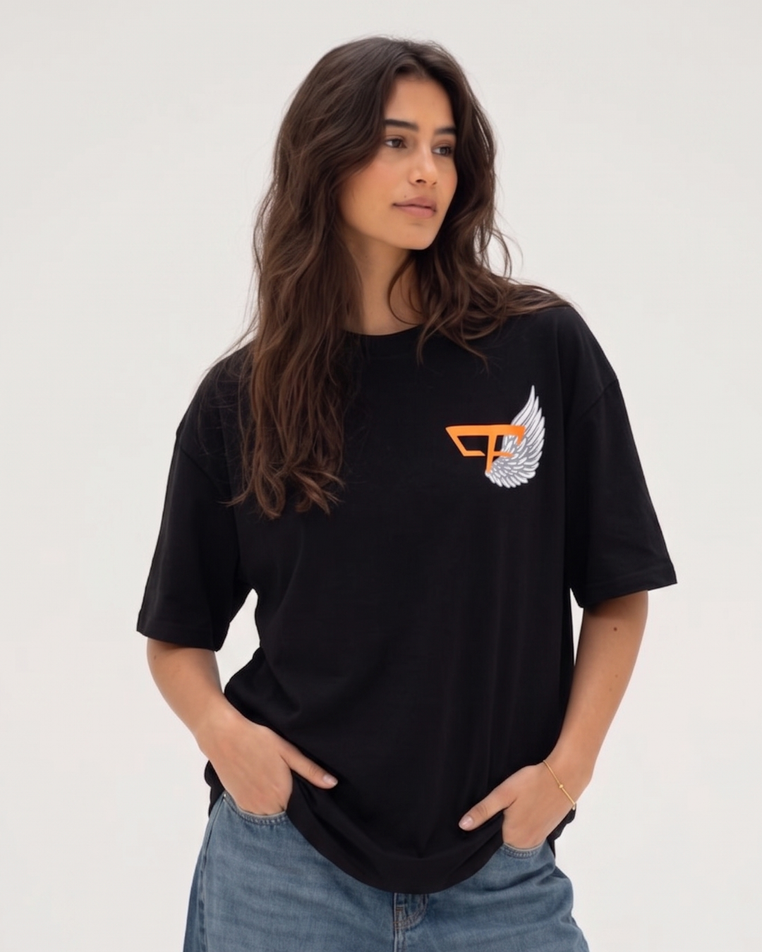 Angel Wings Tee – Jet Black