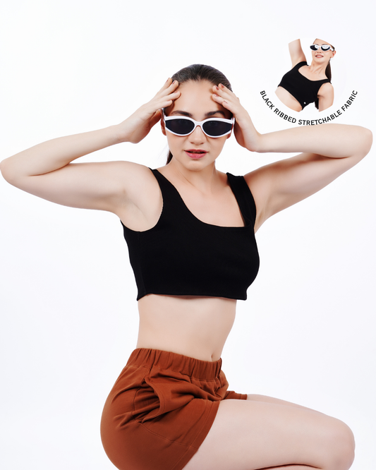 Cropped Crop Top - Black