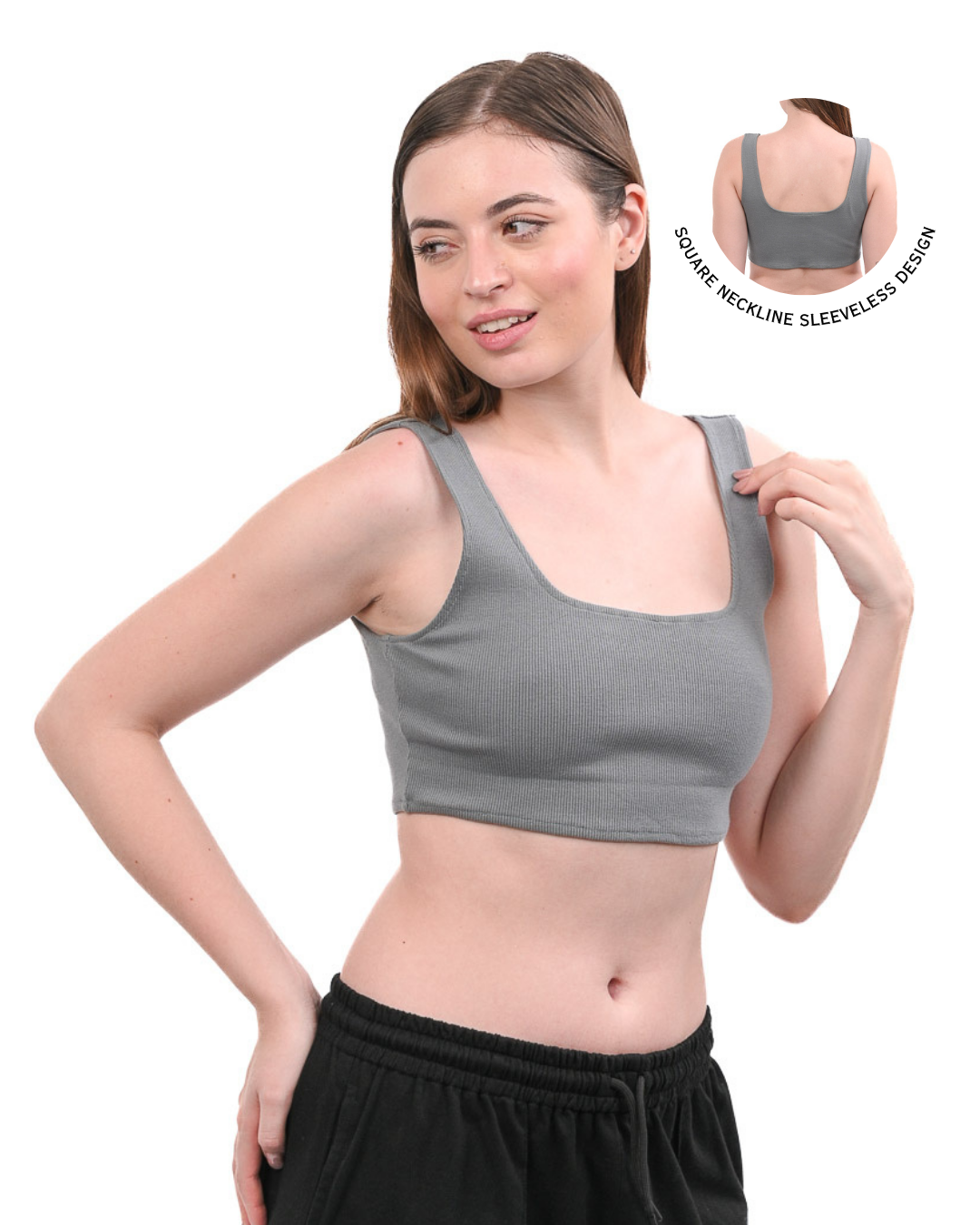 Cropped Crop Top - Grey