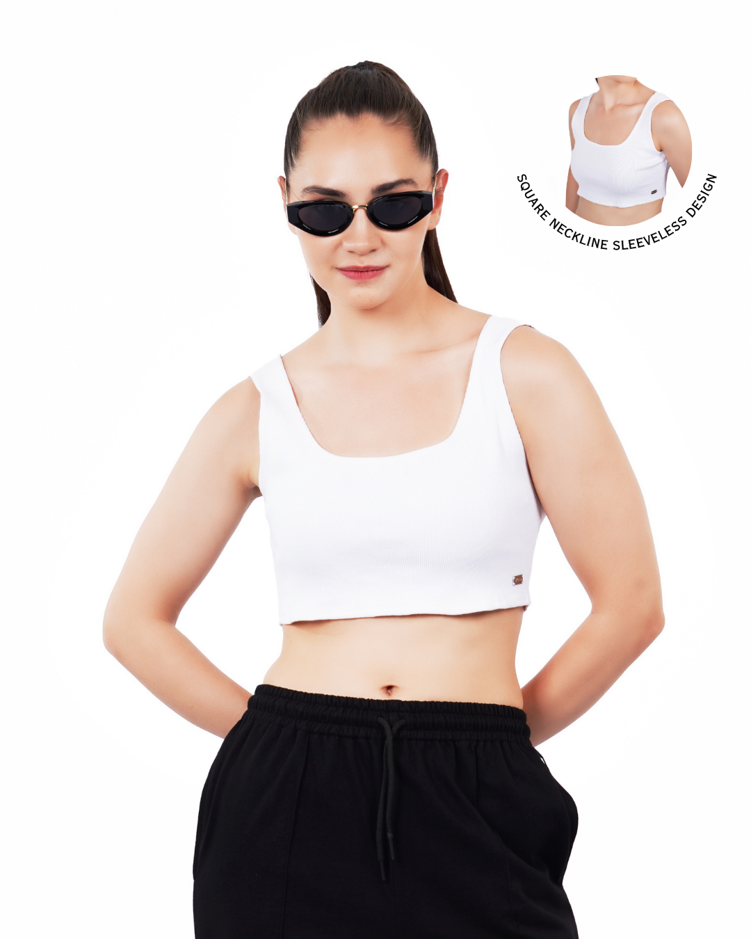 Cropped Crop Top - White