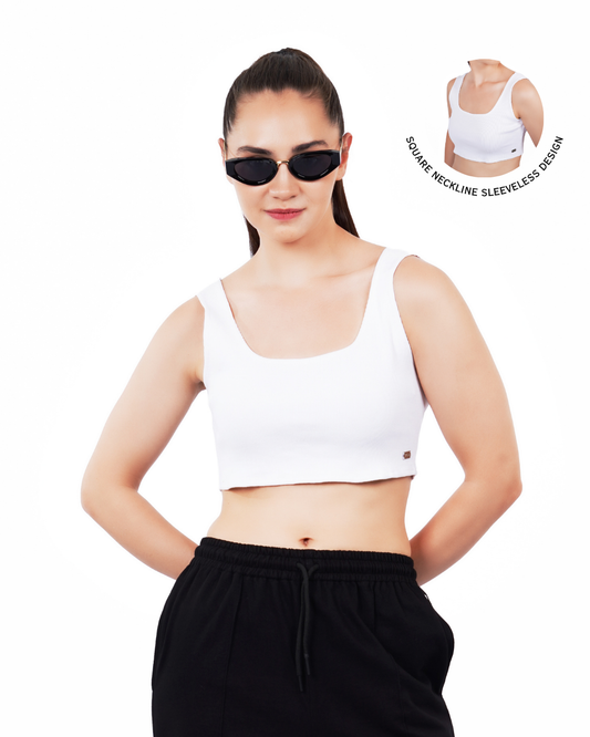 Cropped Crop Top - White