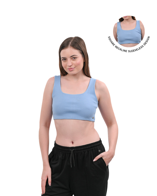 Cropped Crop Top Blue