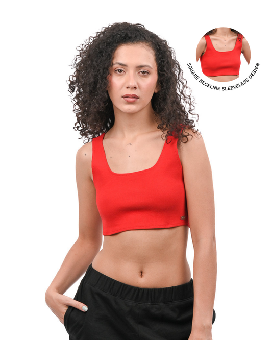 Cropped Crop Top Red