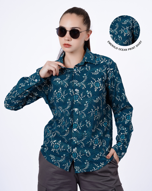Emerald Ocean Print Shirt