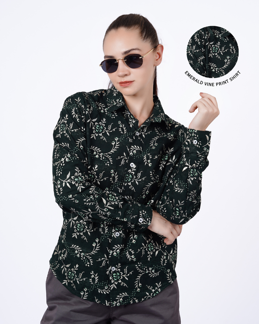 Emerald Vine Print Shirt