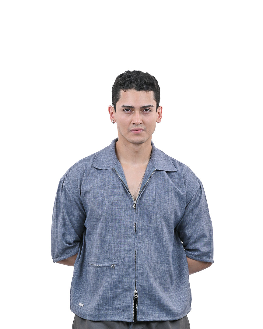 Grey Short Sleeve Utility Shirt