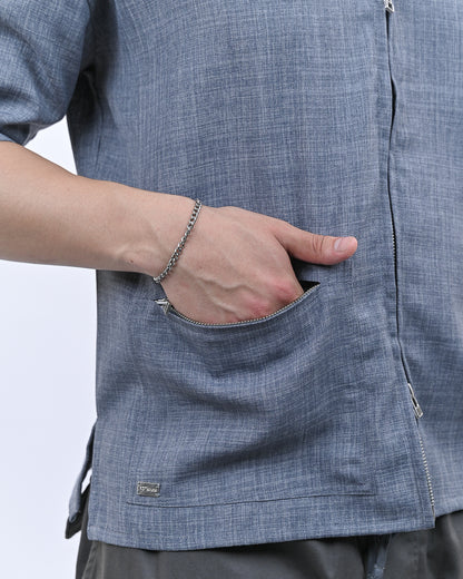 Grey Short Sleeve Utility Shirt