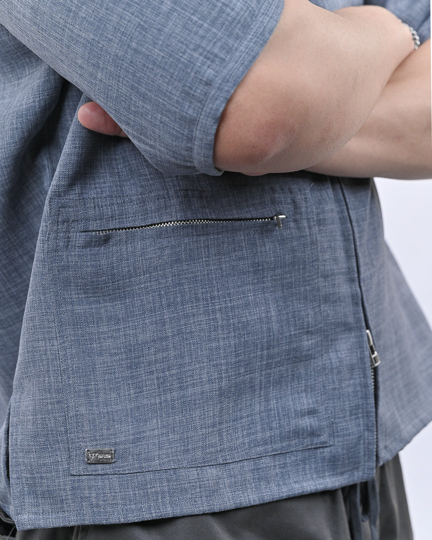 Grey Short Sleeve Utility Shirt