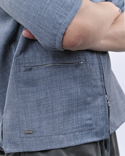 Grey Short Sleeve Utility Shirt