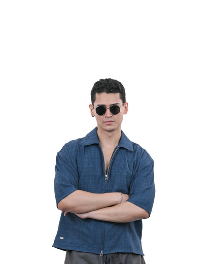 Blue Short Sleeve Utility Shirt