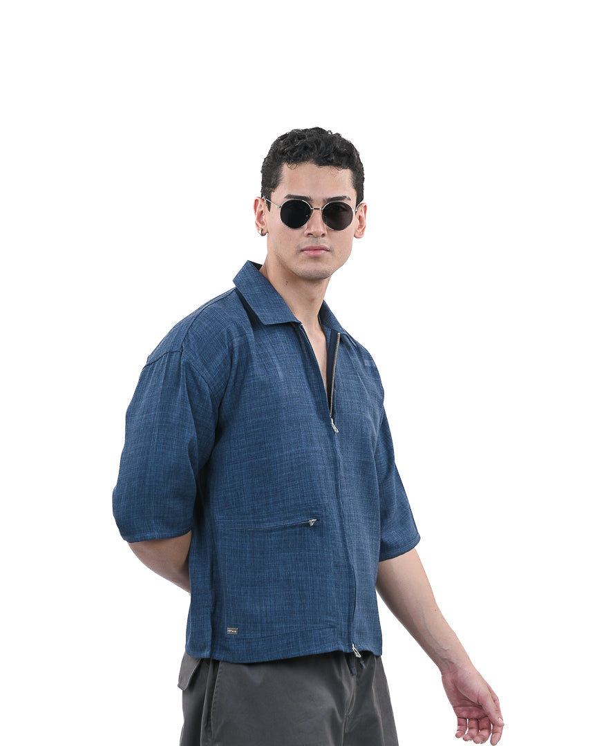 Blue Short Sleeve Utility Shirt