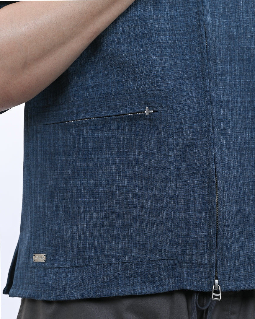 Blue Short Sleeve Utility Shirt