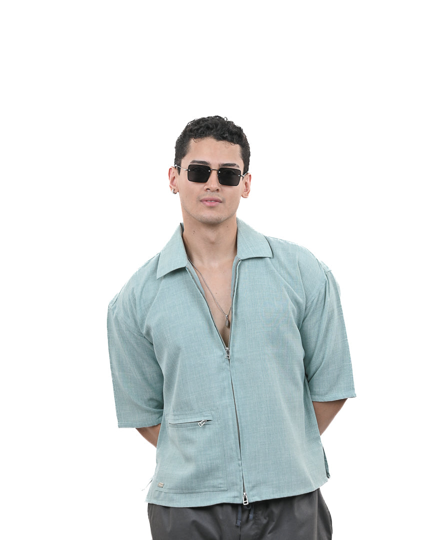 Green Short Sleeve Utility Shirt