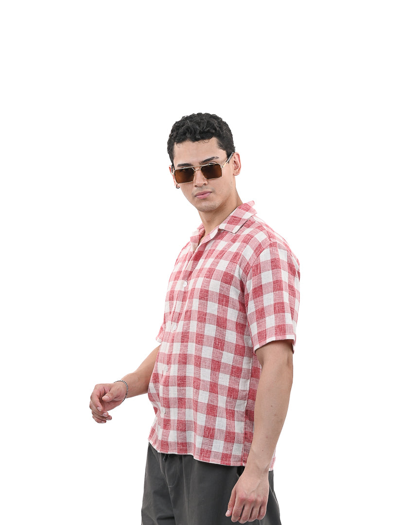 Red Gingham Summer Shirt