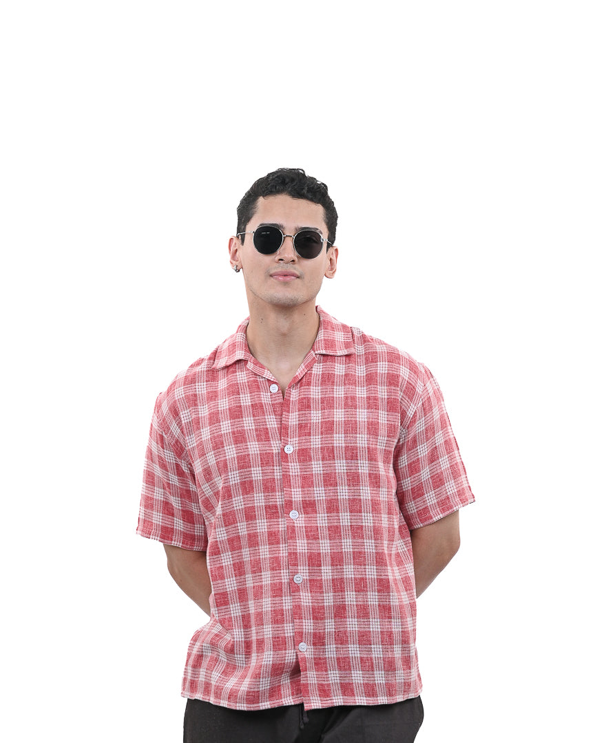 Vintage Red Plaid Summer Shirt