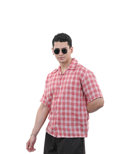 Vintage Red Plaid Summer Shirt