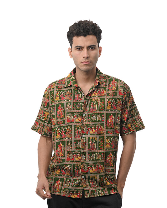 Heritage Folk-Art Narrative Shirt