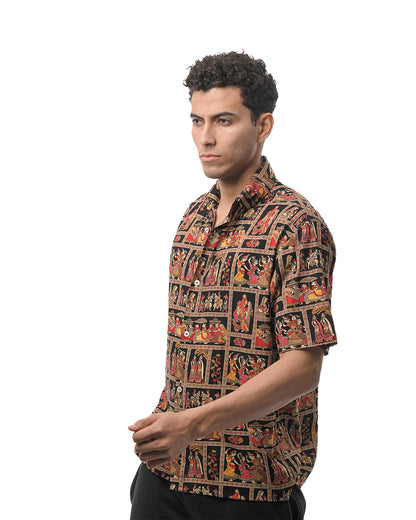 Heritage folk Shirt - Navy