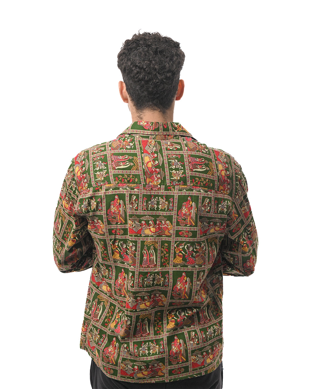 Heritage Folk Art Narrative Shirt - Green