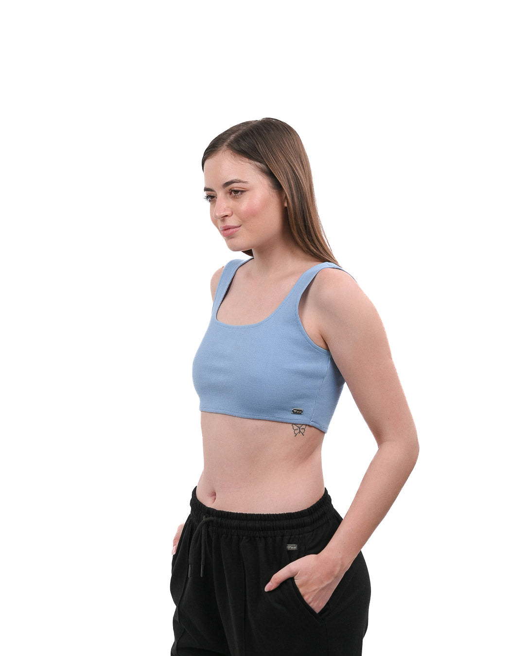 Cropped Crop Top Blue