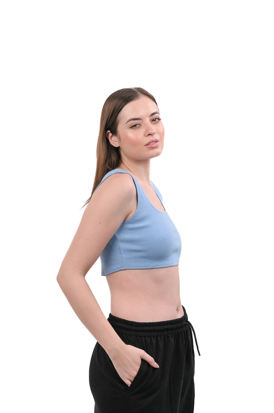 Cropped Crop Top Blue