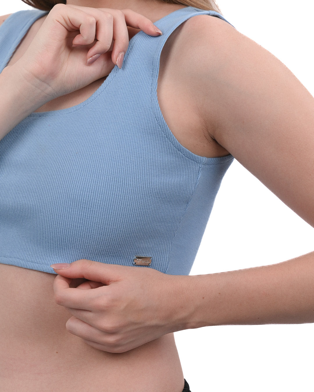 Cropped Crop Top Blue