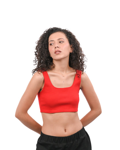 Cropped Crop Top Red