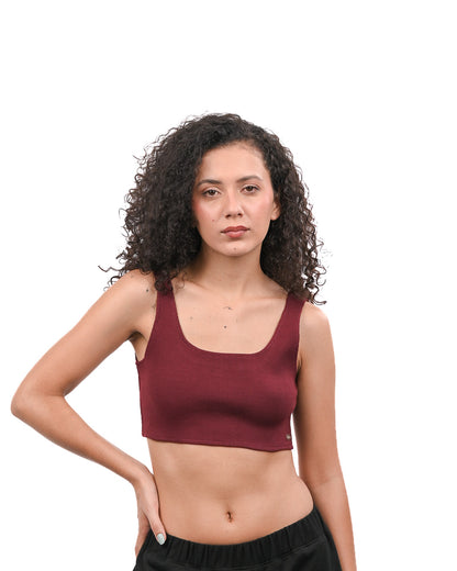 Cropped Crop Top Wine