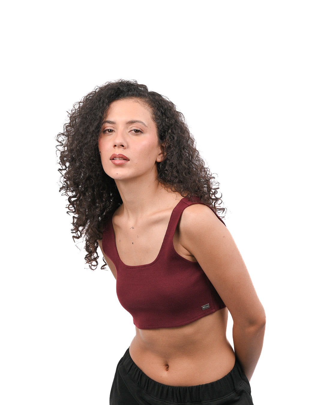 Cropped Crop Top Wine