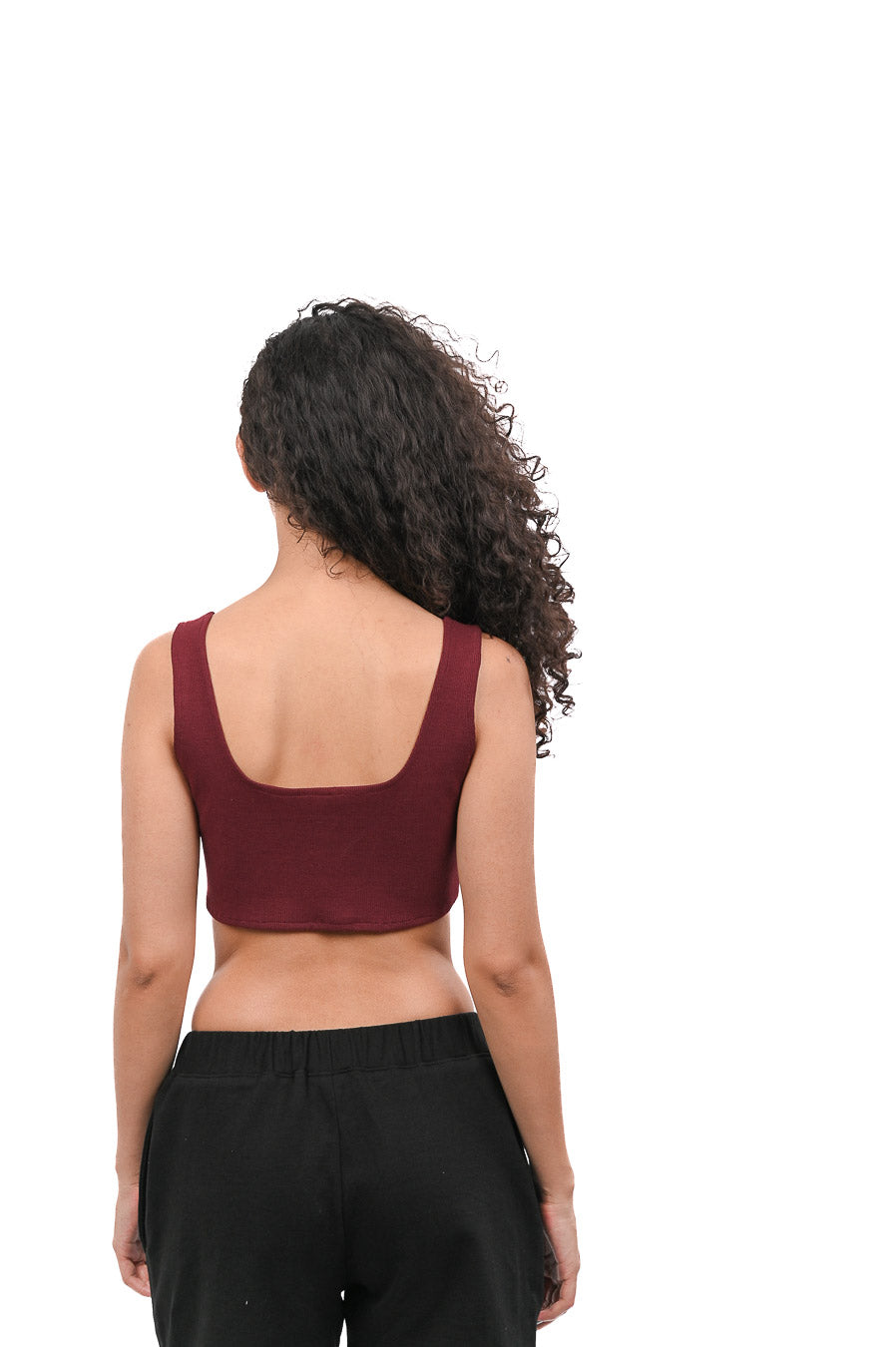 Cropped Crop Top Wine