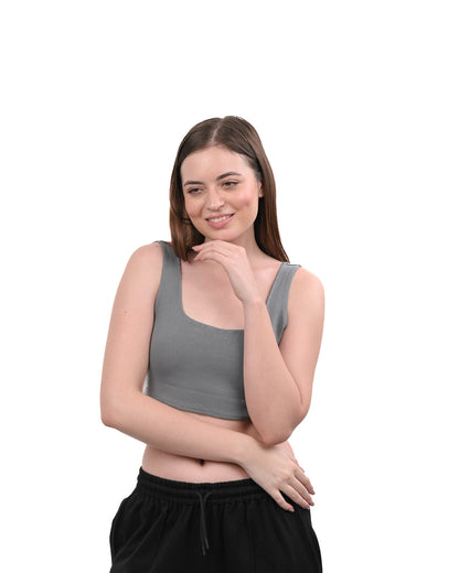 Cropped Crop Top - Grey