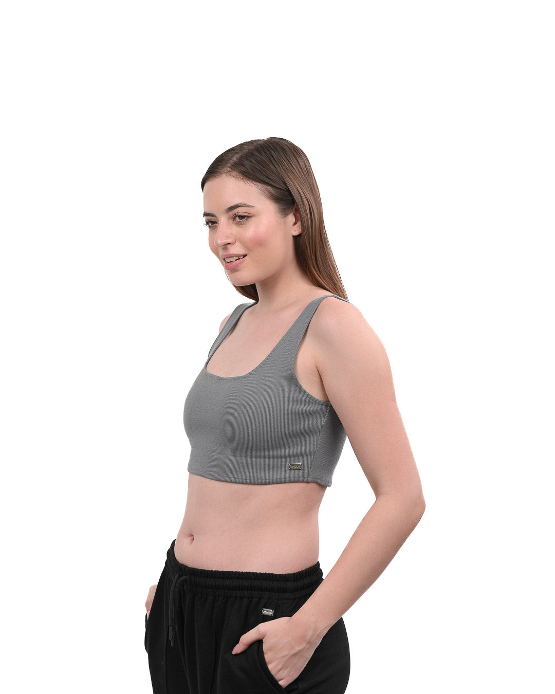 Cropped Crop Top - Grey