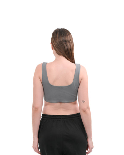 Cropped Crop Top - Grey