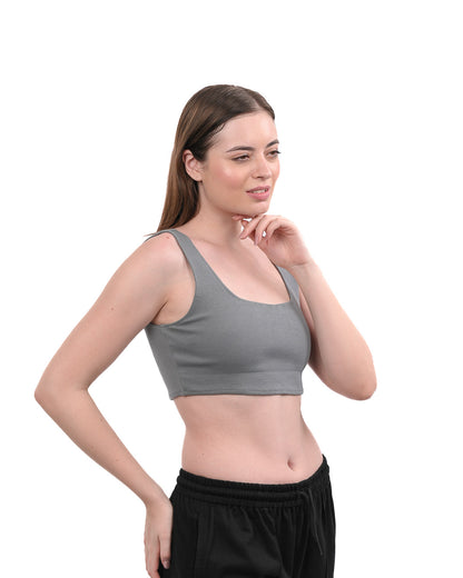 Cropped Crop Top - Grey