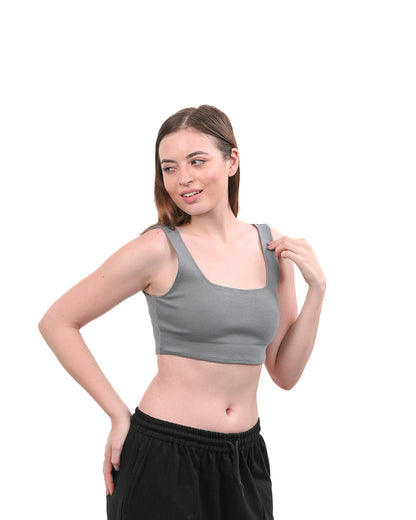 Cropped Crop Top - Grey
