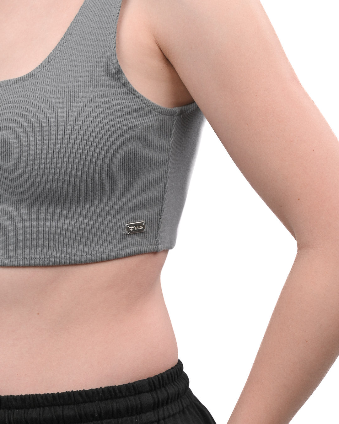Cropped Crop Top - Grey